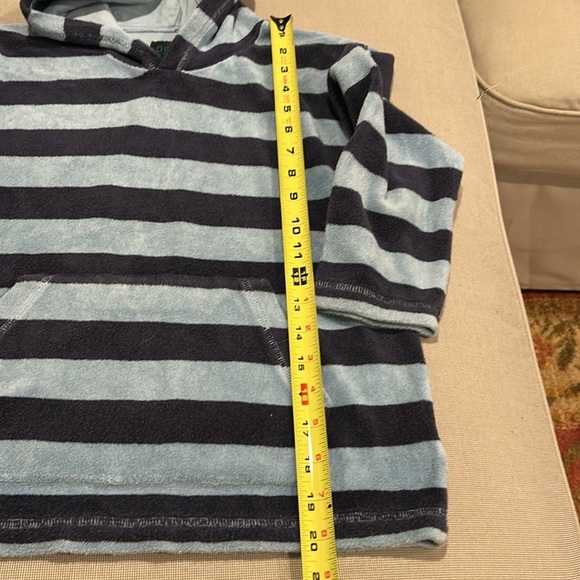 Mini Boden Navy Striped Cotton Toweling Hoodie 7/8 - Picture 10 of 10